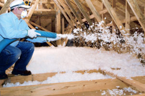 fiberglass blown-in insulation in attic